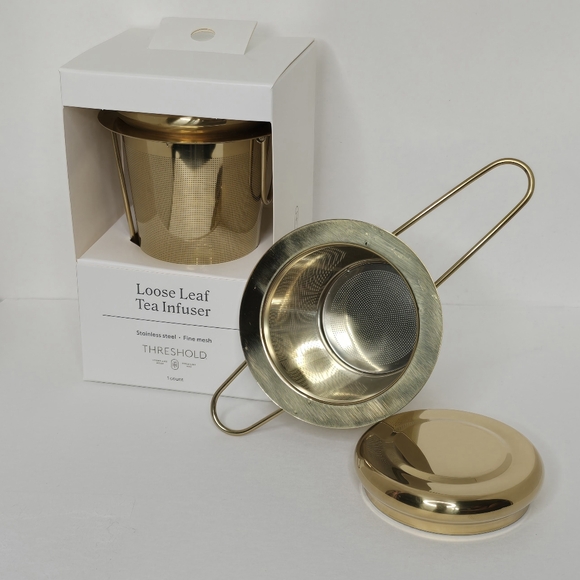 Gold-tone Loose Leaf Tea Infuser – Stainless Steel Fine Mesh by Threshold - Picture 3 of 11